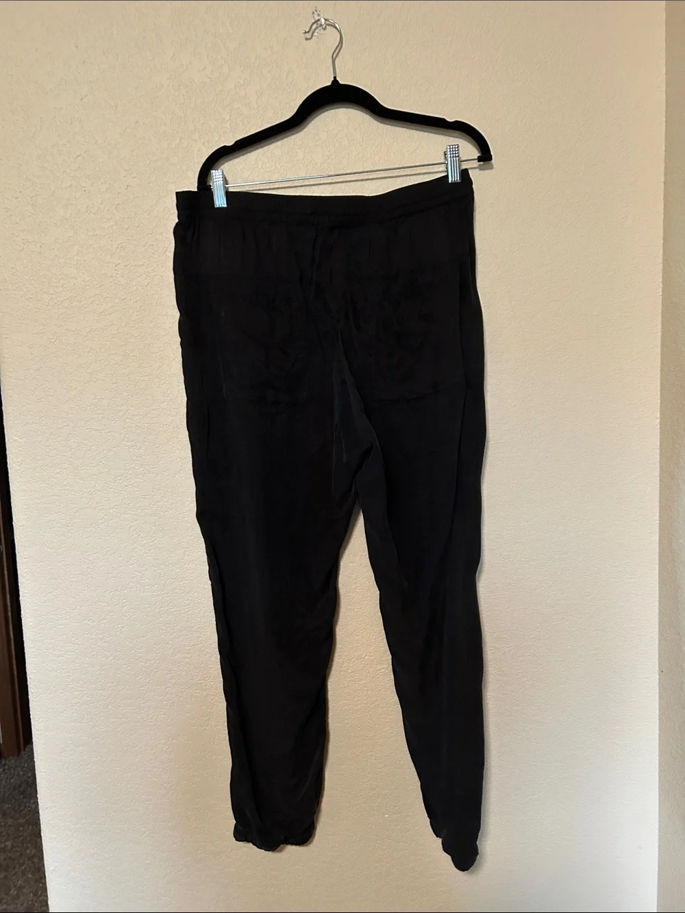 Johnny Was Alice Black Jogger Pants Medium Drawstring Relaxed Fit Cupra Rayon